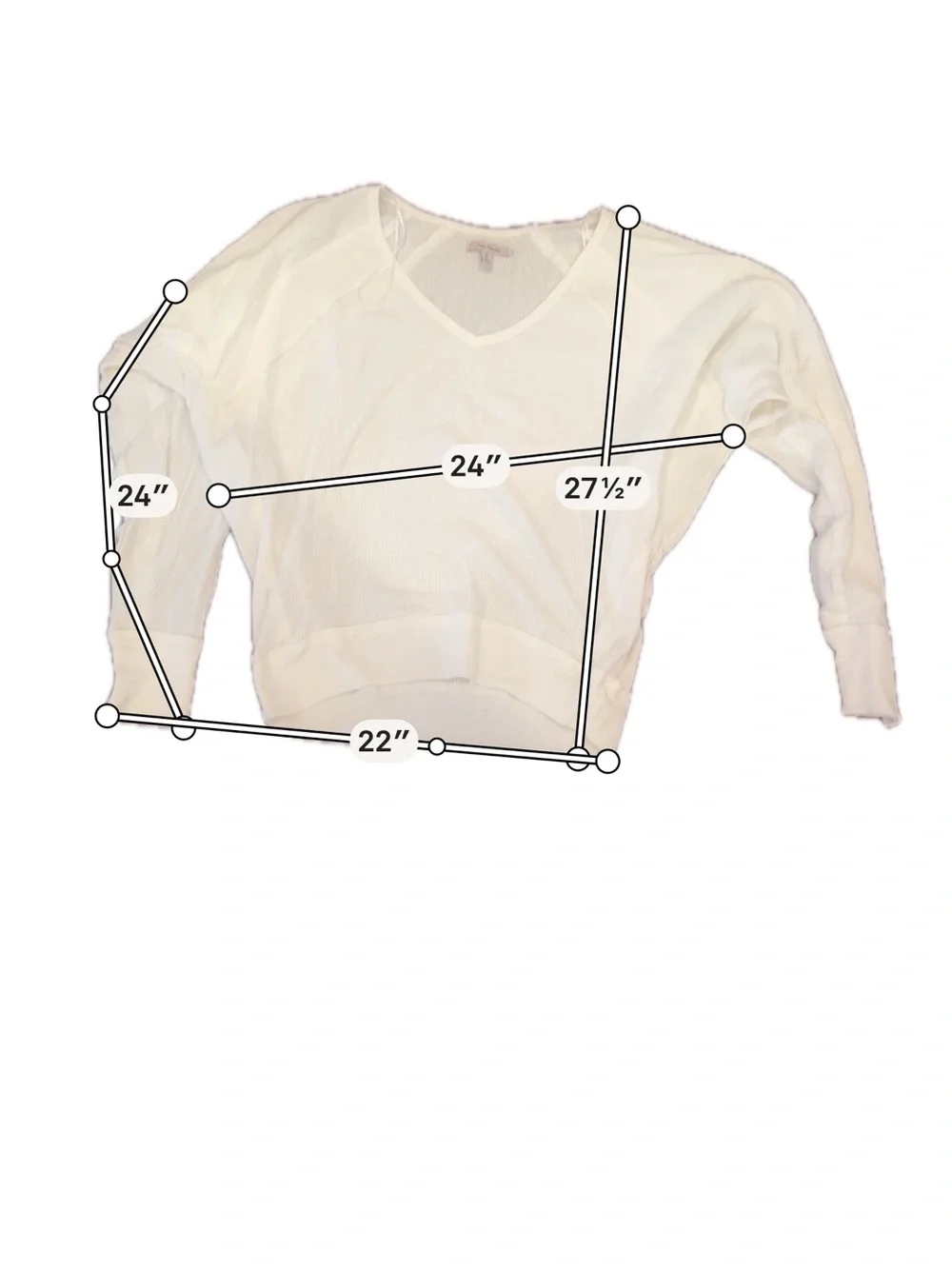 Free People Cream V-Neck Waffle Knit Pullover